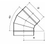 Коляно, сегментно 45° схема